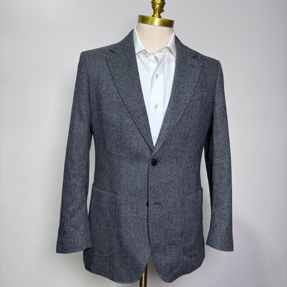 JW Anderson Uniqlo Blazer Mens L Grey Herringbone Wool Blend Sport Coat